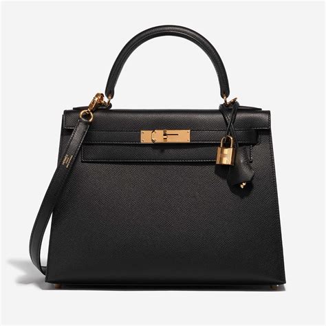 Hermes Kelly Black Epsom 